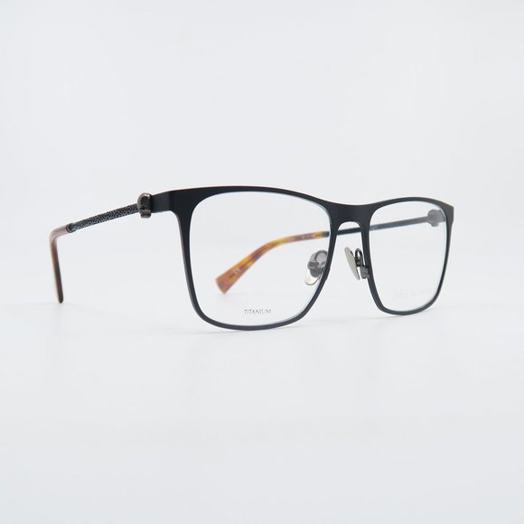 John Varvatos V182 55mm Matte Black and Light Brown New Men's Eyeglasses. - Picture 2 of 8